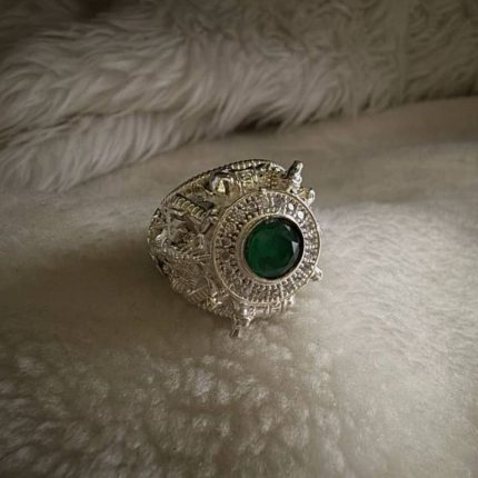 Grand Baguette Silver Signet Ring
