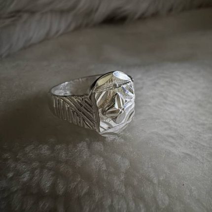 Grand Baguette Silver Signet Ring