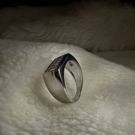 Grand Baguette Silver Signet Ring