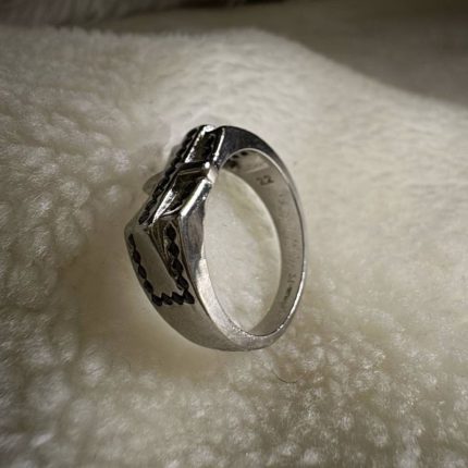 Grand Baguette Silver Signet Ring
