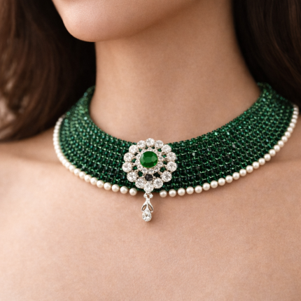 Classic Green Stone Jewellery Set