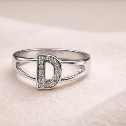Silver Initial Ring