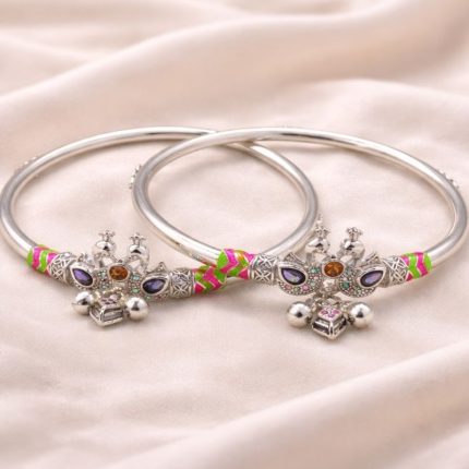Silver Kada Payal